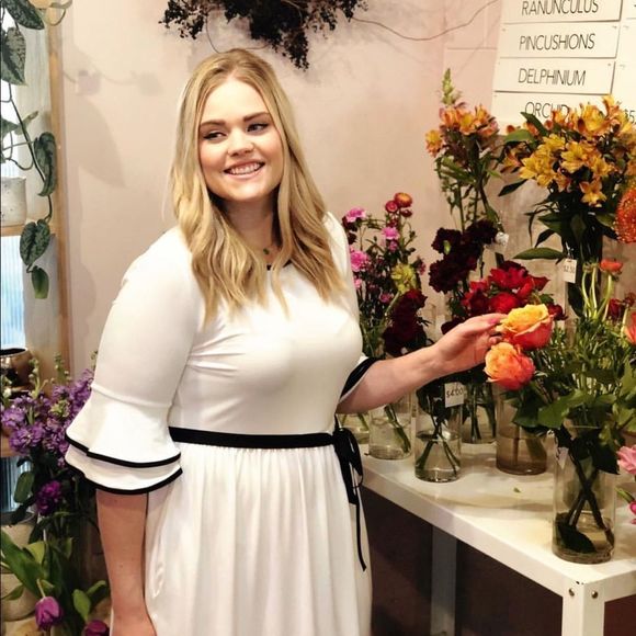 White Midi Dress with Pockets Contrast Black Trim Layered Ruffle Sleeves - Picture 2 of 7